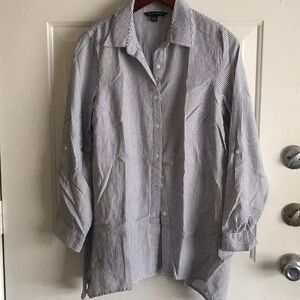 Zac & Rachel Navy and White Striped Shirt 106